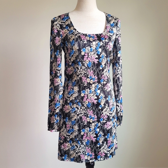Express Dresses & Skirts - Vintage Express Floral Silk Long Sleeve Dress, Size XS
